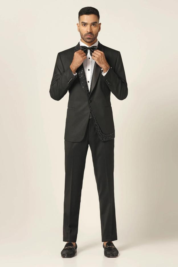 Navy embroidery tuxedo