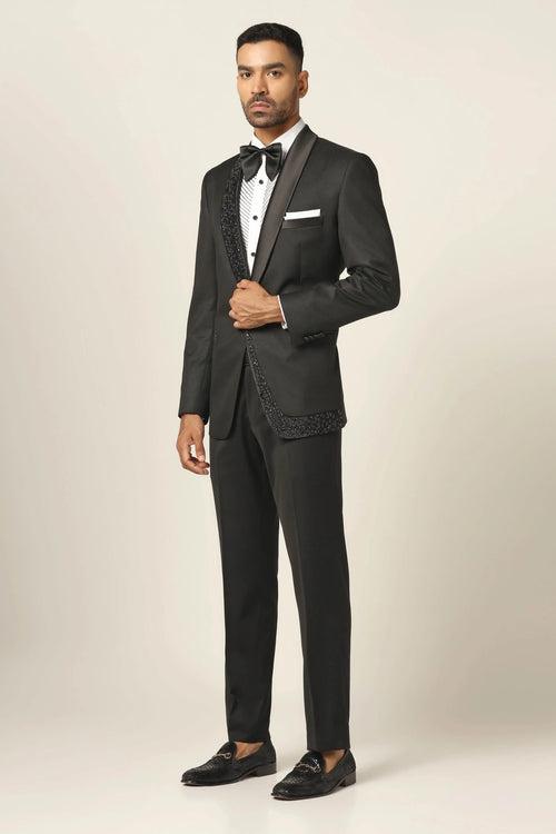 Navy embroidery tuxedo