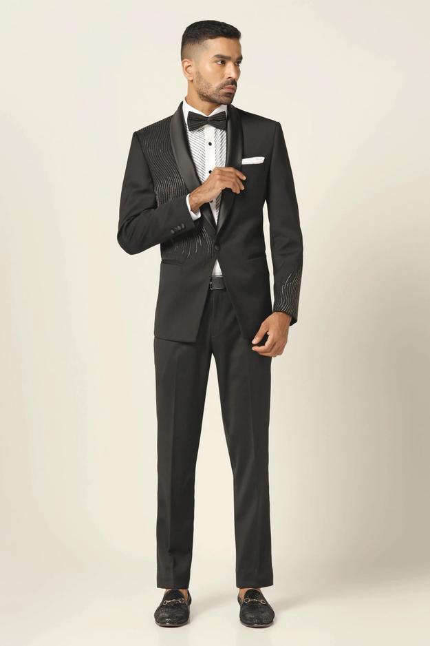 Black Embroidered Tuxedo