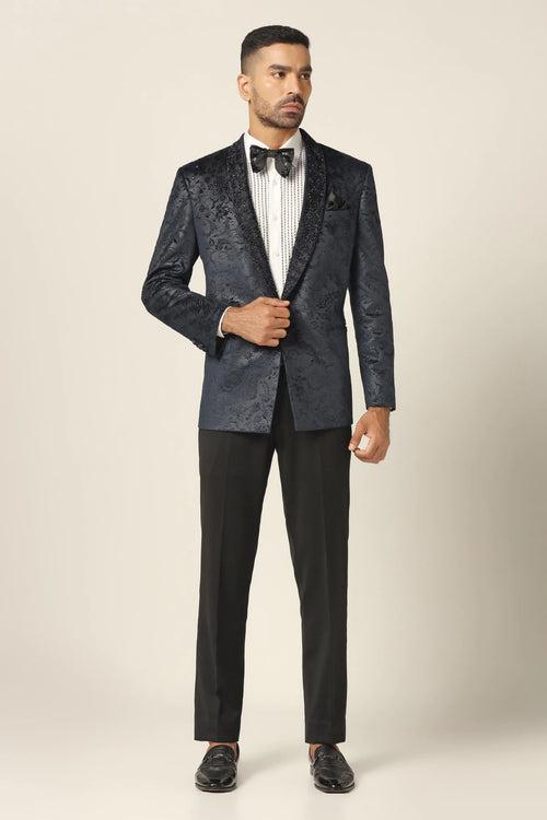 Navy Embroidered Tuxedo