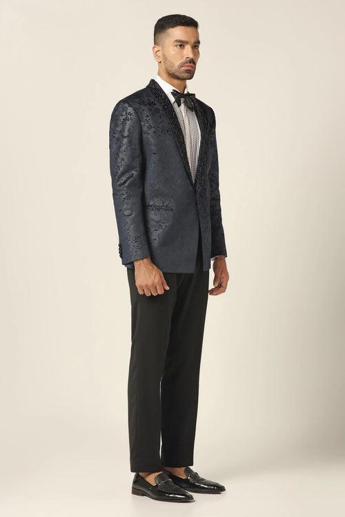 Navy Embroidered Tuxedo