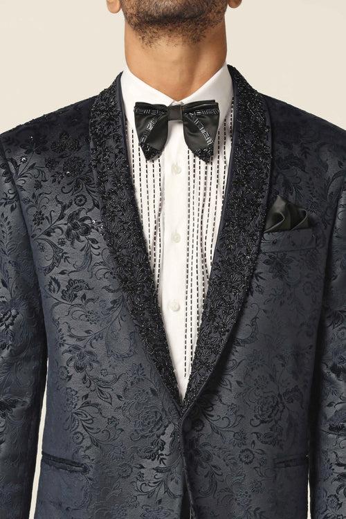 Navy Embroidered Tuxedo