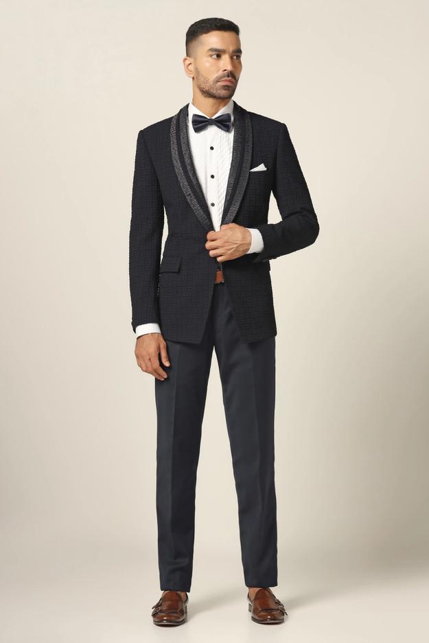 Navy Textured Tuxedo