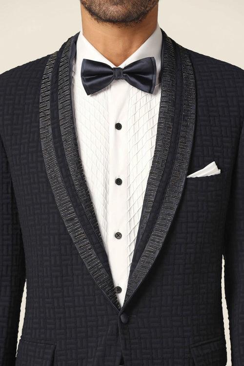 Navy Textured Tuxedo