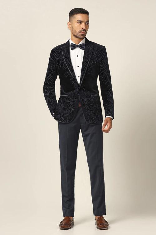 Navy Embroidery Tuxedo