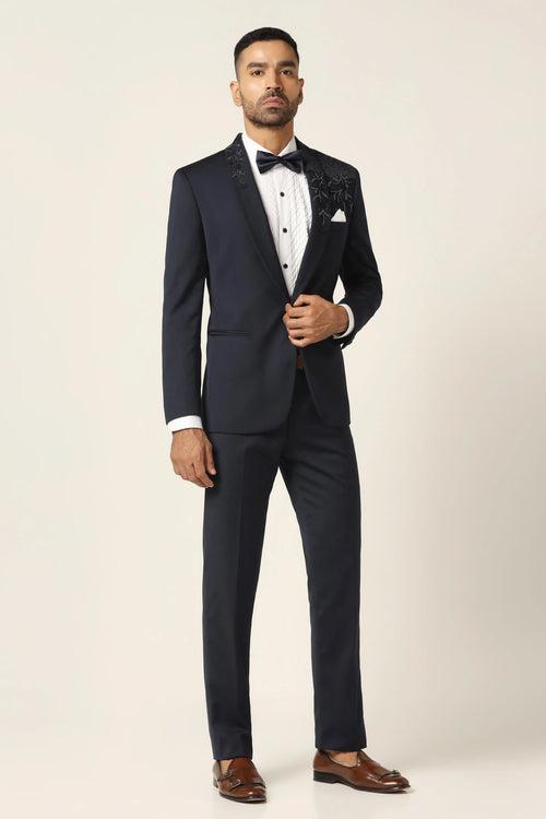 Navy Embroidered Tuxedo