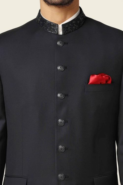 Navy Bandhgala Suit