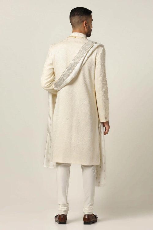 White Embroidered sherwani