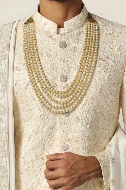 White Embroidered sherwani