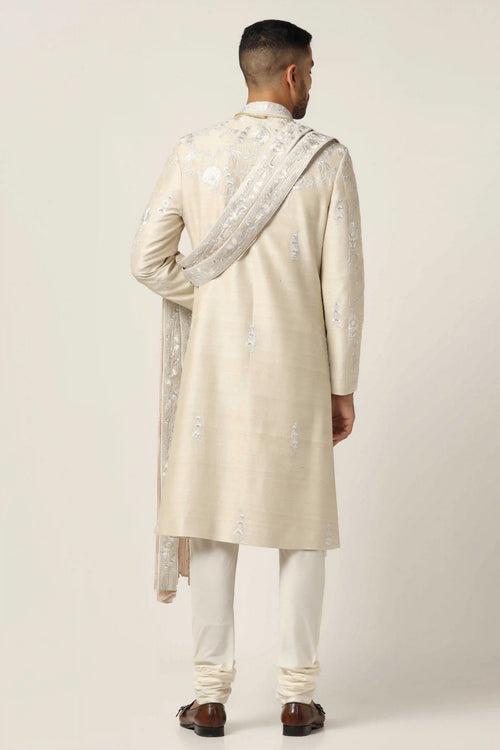 White  embroidered Sherwani