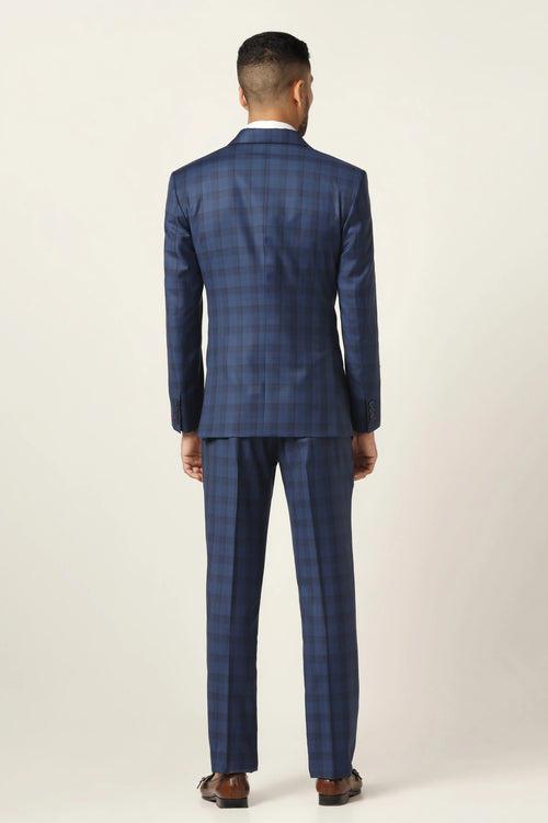 Blue checked suit