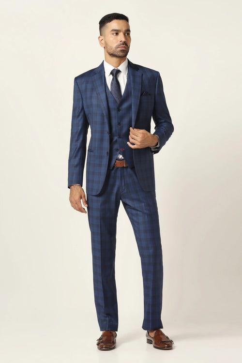 Blue checked suit