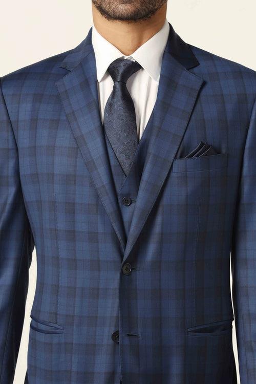 Blue checked suit