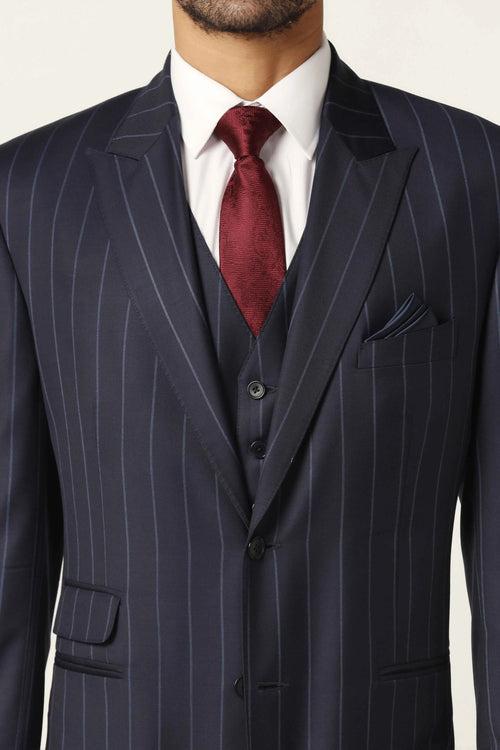 Navy Blue Pinstripe 3-piece suit