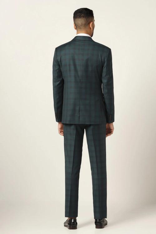 Green checked 3-piece suit
