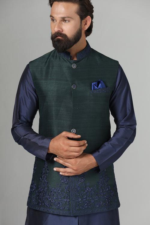 Green Nehru Jacket Sets