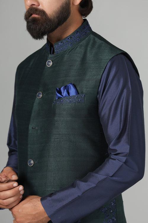 Green Nehru Jacket Sets