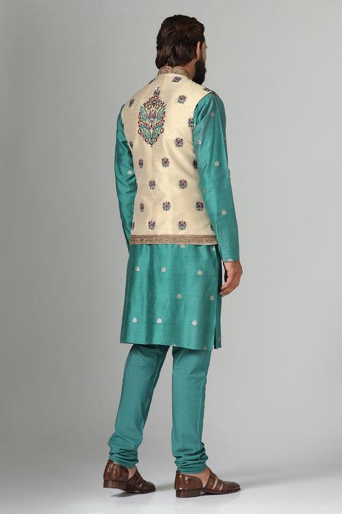 Multi-Colour Embroidered Nehru Jacket