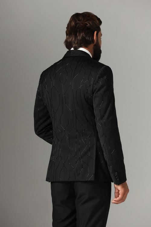 Black Embroidered Tuxedo