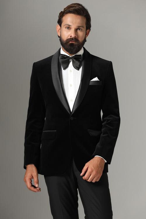 Black Velvet Tuxedo Suit