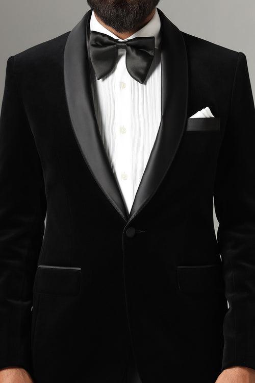 Black Velvet Tuxedo Suit