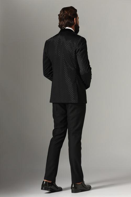Black Embroidered Tuxedo