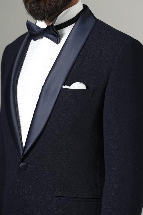 Textured Dark Blue Tuxedo