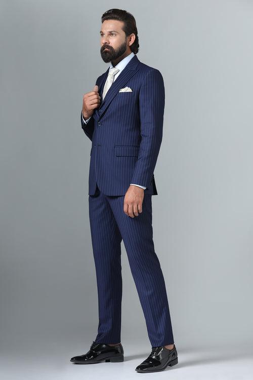 Navy Blue Pinstripe Suit