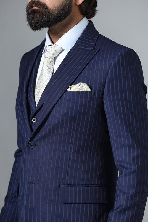 Navy Blue Pinstripe Suit
