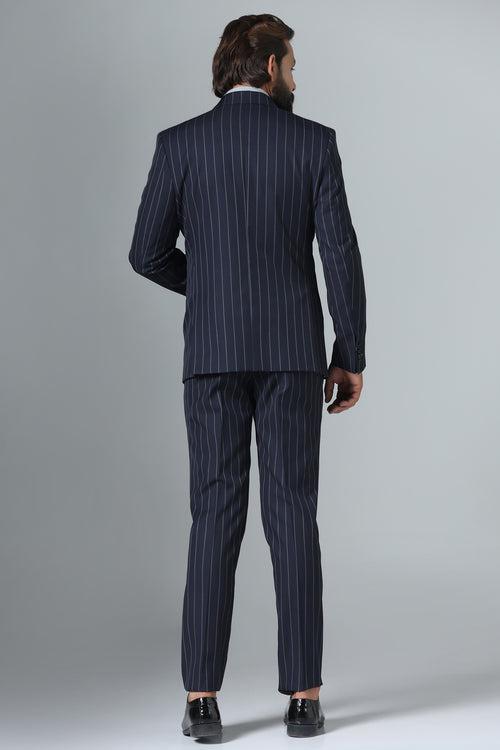 Dark Blue Pinstripe Suit