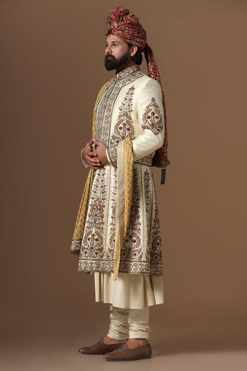 Off-White Embroidered Sherwani