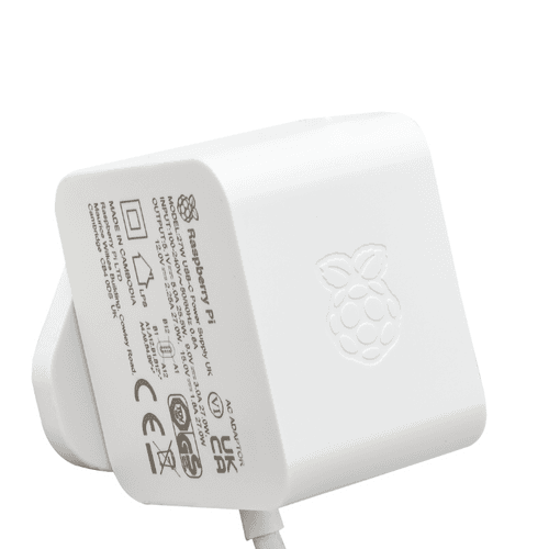 Raspberry Pi 5 27W USB-C Power Supply White Colour