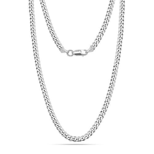 925 Sterling Silver Italian Diamond-Cut Cuban Link Curb Chain Necklace for Teen Women and Men 5 MM