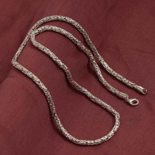 925 Sterling Silver Italian Round Handmade Classic Byzantine Chain Necklace for Women Teen