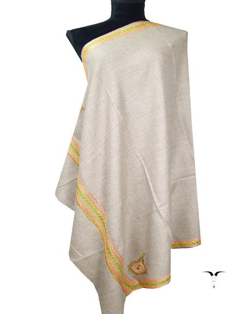 light natural embroidery pashmina shawl 8125