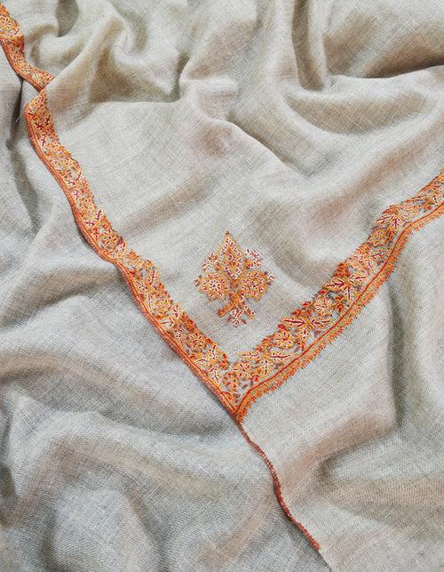 natural men's embroidery pashmina shawl 8167