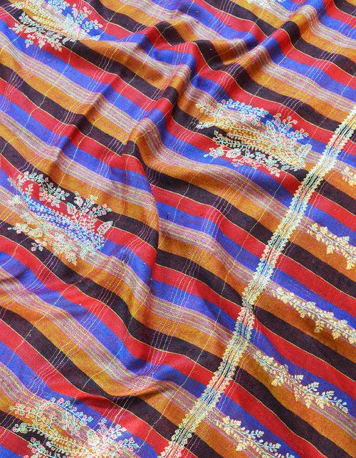 striped embroidery pashmina shawl 8378