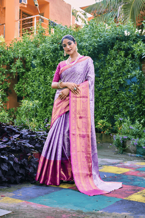 Ready to Wear Embossed Tissue Banarasi Saree