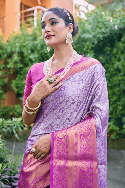 Ready to Wear Embossed Tissue Banarasi Saree