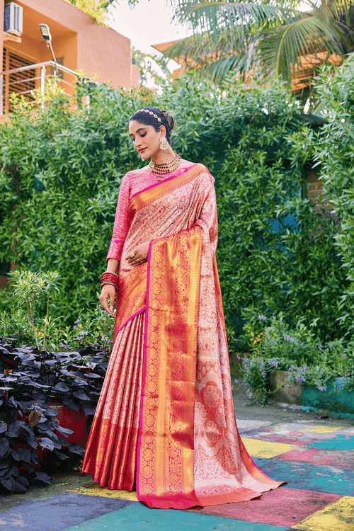 Ready to Wear Embossed Tissue Banarasi Saree