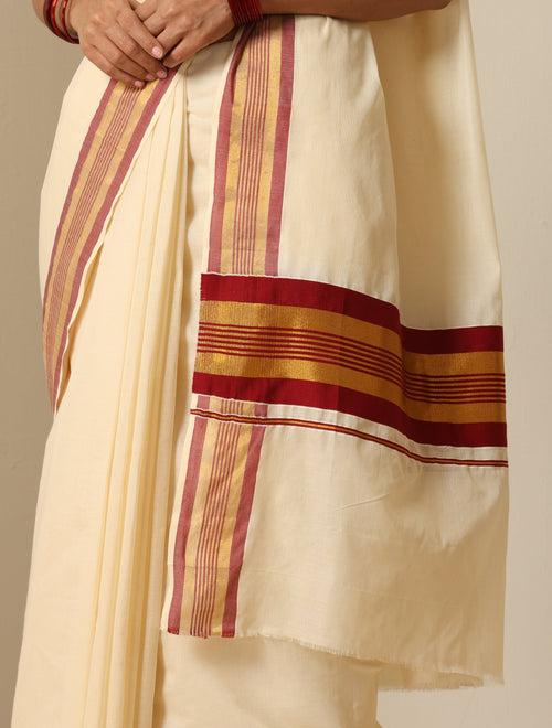 Ready to Wear Fancy Kasavu Wedding Saree