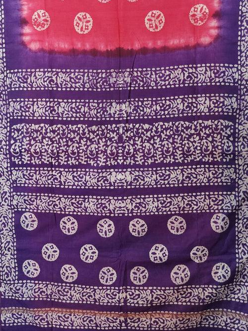 Pink Color Cotton Silk Woven Design Venkatagiri Printed Handloom Saree