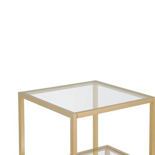 Cora Side Table in Gold Color with Acrylic Glass