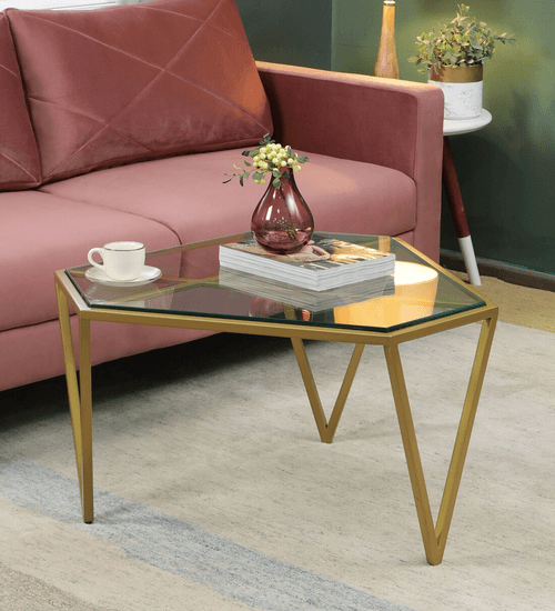 Alen Center Table in Golden Color