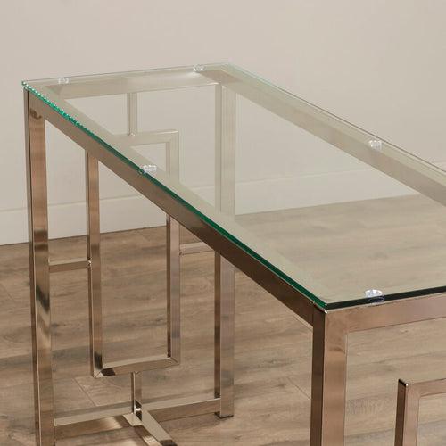 Buy Arbus Console Table in Stainless Steel with Glass Top