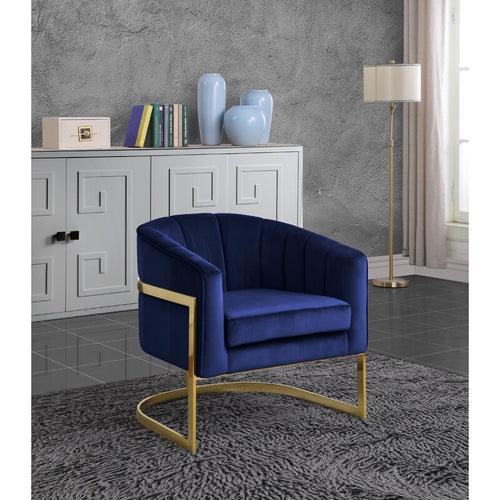 Madge Lounge wing Chair in Navy Blue Color