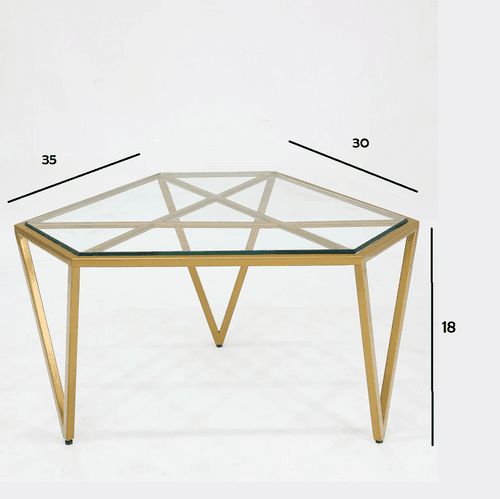 Alen Center Table in Golden Color