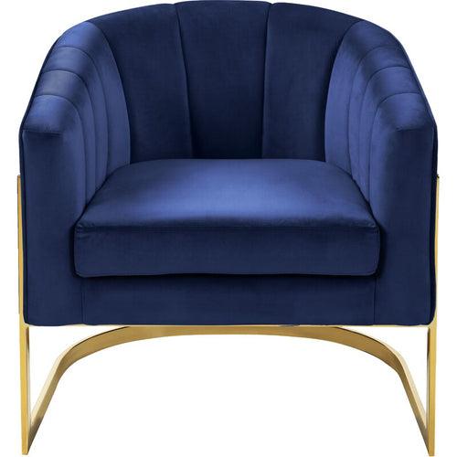 Madge Lounge wing Chair in Navy Blue Color