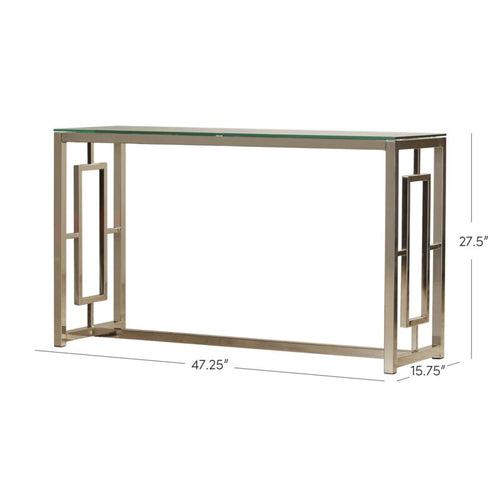 Buy Arbus Console Table in Stainless Steel with Glass Top