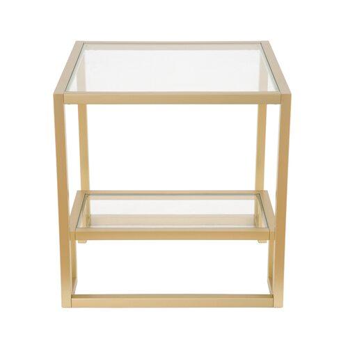 Cora Side Table in Gold Color with Acrylic Glass